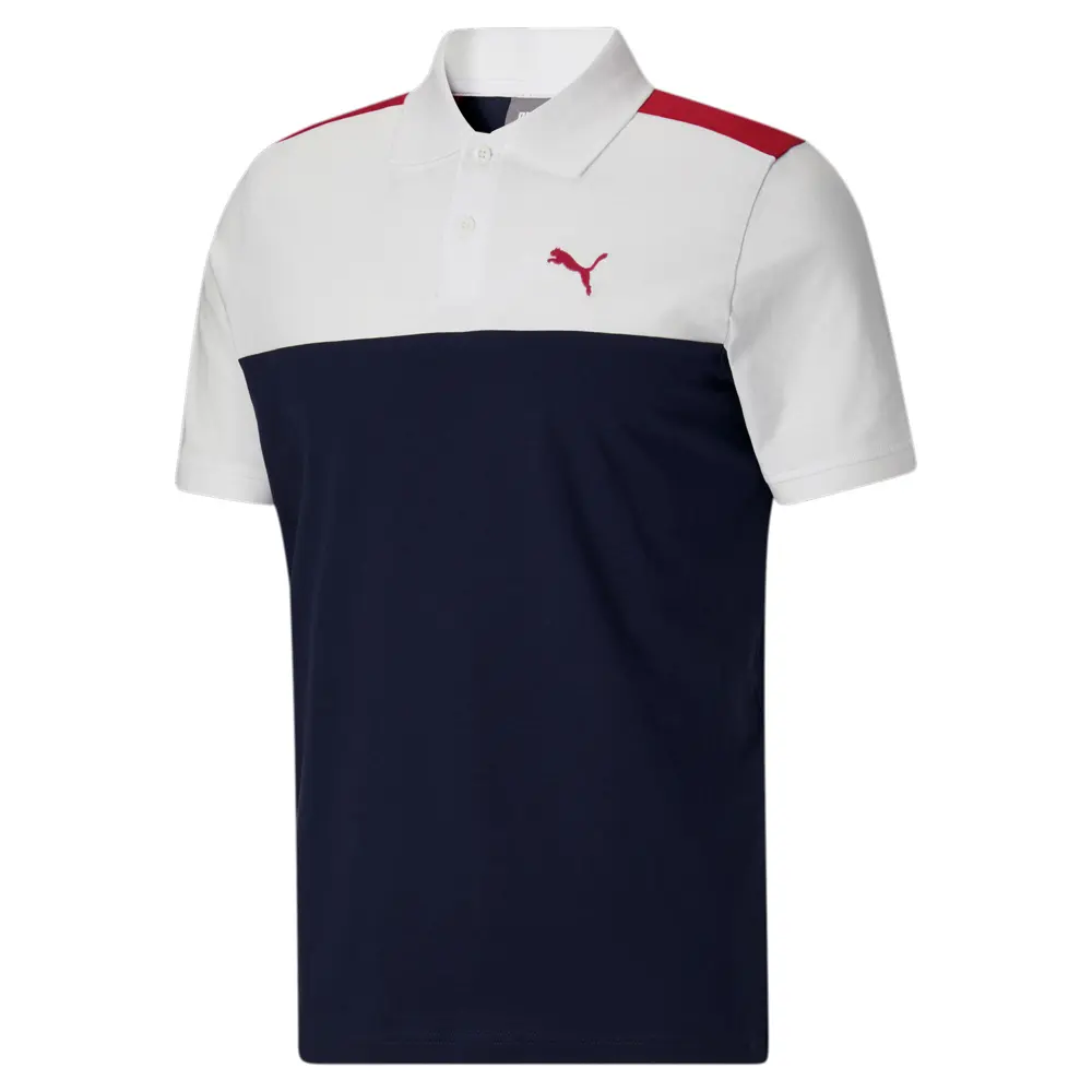 PUMA Mens Essentials Block Short Sleeve Shirt Casual Casual - Blue, White
