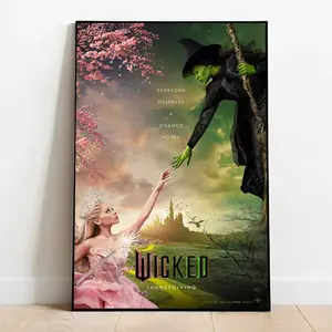 Wicked Movie Poster Print,Wall Art Gift,Home Decor Painting,Home Cinema Poster,Customized Printing,Customized Gift