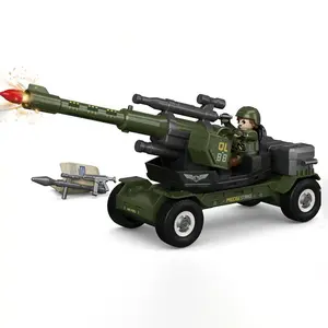 1 Pack  Plastic Building Block Military Theme Mini Figures Set – Includes Mortar, Anti-Aircraft Gun, Tank, Plane with Rocket Launcher Vehicle & Heavy Artillery – Creative Gift for Friends for Birthday, Christmas, Halloween or Any Occasion