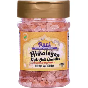 Rani Himalayan Pink Salt Granules (84 Essential Trace Minerals) 7oz (200g) PET Jar ~ All Natural | Vegan | Gluten Friendly | NON-GMO | Kosher | Indian Origin