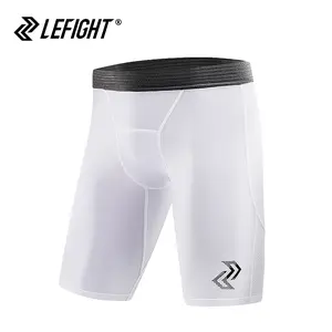 Lefight Men'S Five-Point Tights High Elastic Compression Fitness Bottoming Shorts Moisture Wicking Pants