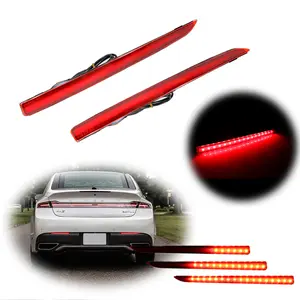 2pcs Red LED Rear Bumper Reflector Tail Brake lamps Signal Lights For 2013 2014 2015 2016 2017 2018 2019 2020 Lincoln MKZ,Replace OEM  DP5Z15A448B, DP5Z15A449B
