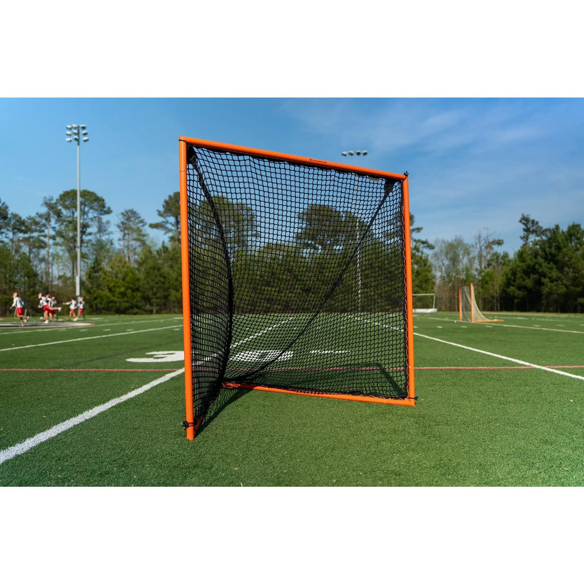Crankshooter® High School Practice Lacrosse Goal, 6'x6'x7', 59 lbs, Lacing Rails, Includes 6mm or 7mm Net