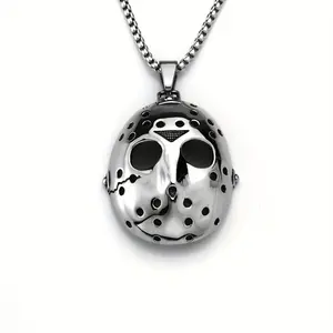 1pc Horror Themed Jason Mask Pendant Necklace Men's Women's Necklace The Perfect Anniversary Gift Halloween Gift For Loved Ones And Friends