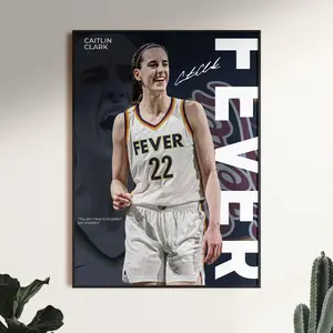 Caitlin Clark Poster, WNBA Wall Print, Basketball Digital Download, Iowa Indiana Fever Poster, Women's Hoops Decor, Gift for Basketball Fans