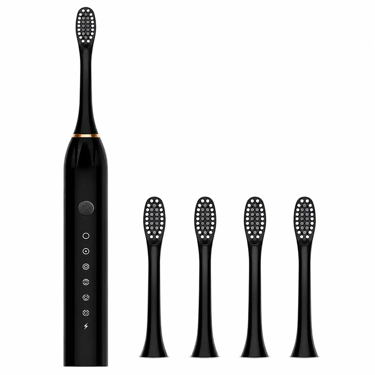 Adult Sonic Electric Toothbrush - 6 Modes, USB Rechargeable, 4 Replacement Heads