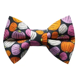 The Patch You Later - Halloween Pumpkin Print Bow Tie for Cat Collar / Fall Halloween / Cat, Kitten + Small Dog Bowtie