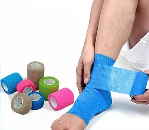 FlexWrap Pro Self Adhesive Elastic Compression Wrap 10cm x 4.5m Pack of 12 Latex Free Breathable Tape for Athletes and Teams