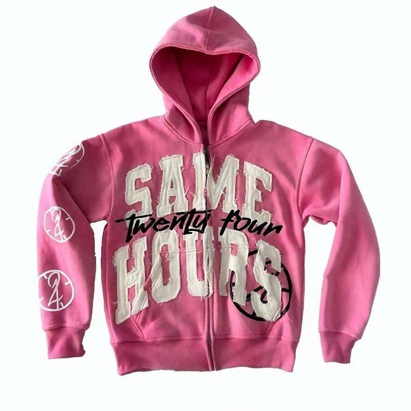 Y2K Harajuku Letter Hooded Sweatshirt For Men Classic Black Hood Long Sleeve Streetwear Graphic Pullover Operator Motocross Retro Patchwork Half Zip Hoodie Spring/Fall Regular Fit Drawstring Rib-Knit Appliques Halloween Christmas Menswear Tops Casual