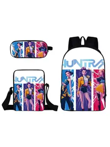 Korean Pop Music Demon Hunter Backpack Set, Unisex Casual Daily Bag, Durable Spacious Design, Perfect for Everyday Use, Fashion Korean Fan Accessory