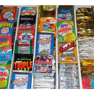 Vintage Baseball Cards 100 Unopened Old Vintage Baseball Cards in Wax Cello Rack Packs