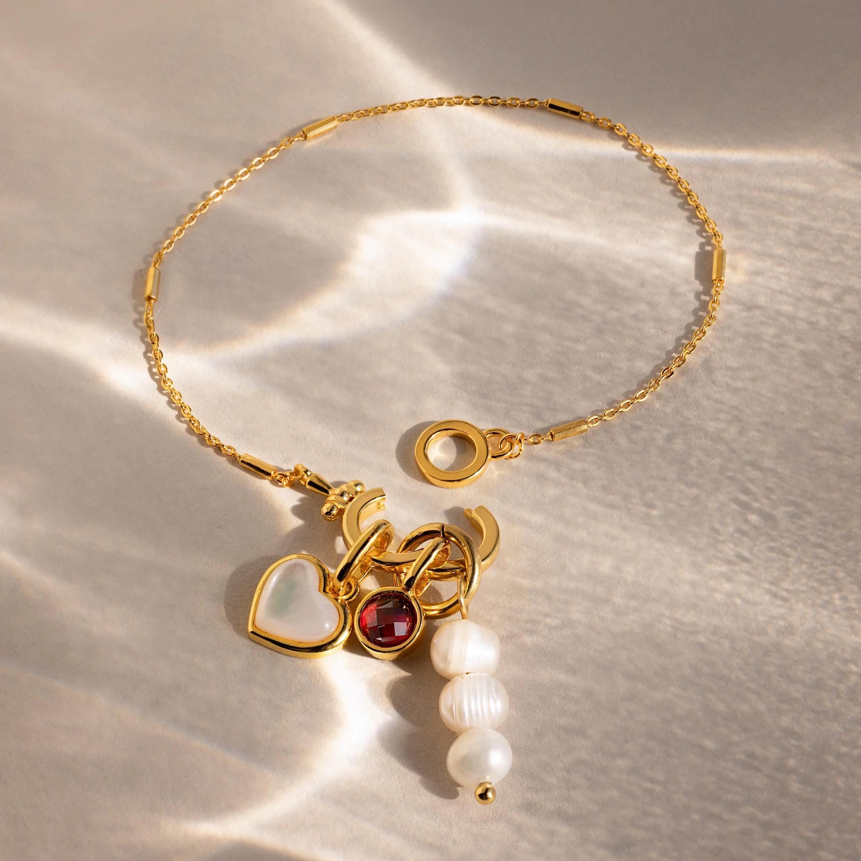 Hinged Circle Charm Bracelet by Caitlyn Minimalist - Dainty Bar Chain Bracelet for Charms - Minimalist Jewelry - Perfect Gift for Her