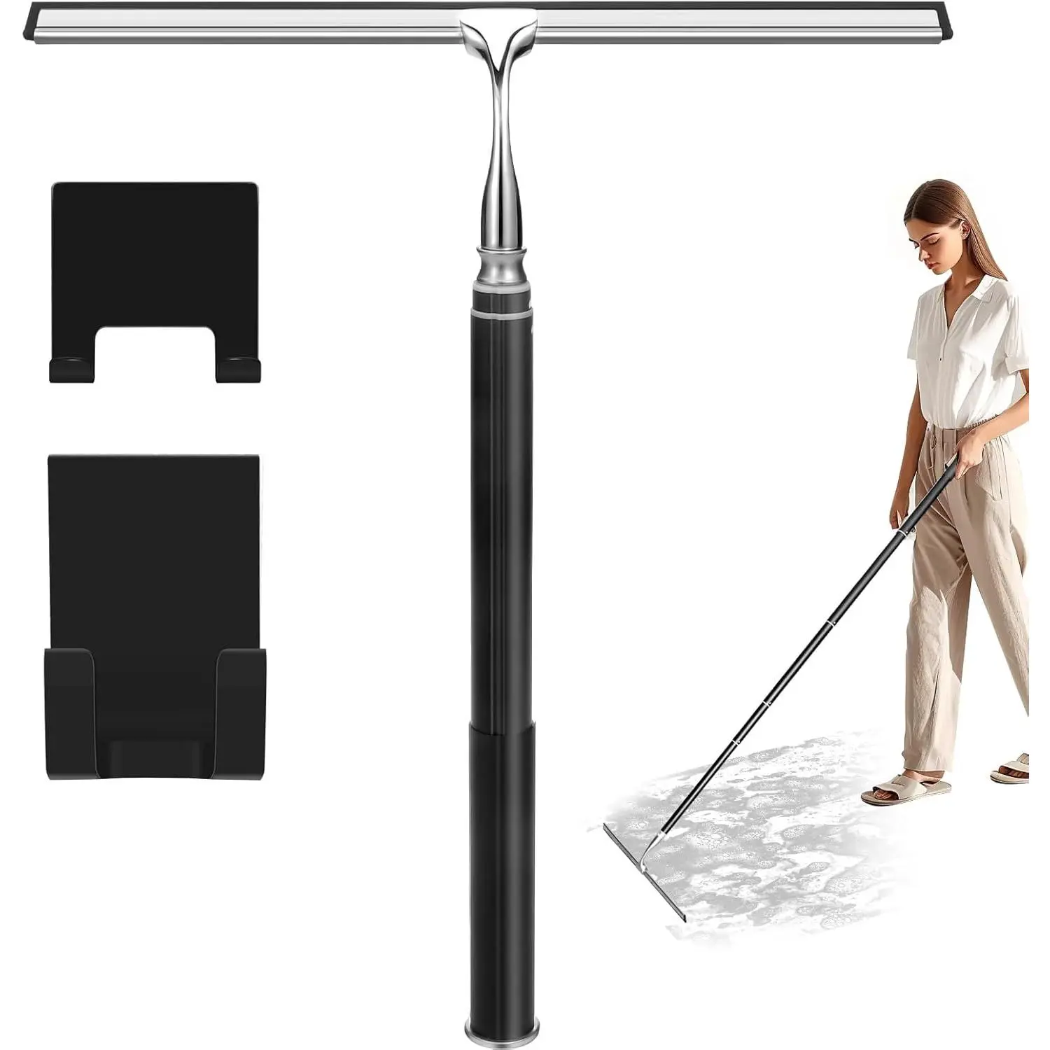 Shower  with Long Handle,Window  with Extension Pole  for Shower Glass Floor , Telescoping Shower  for Glass Door, Tile Wall, ,Floor