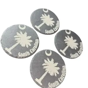 Slate Coasters - Custom Design, Reusable Drink Coasters, Ideal for Home and Office Use