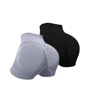 Women’s high-waisted seamless sports shorts — butt-lifting, tummy control, peach-shaped hips; suitable for fitness, cycling, and yoga training