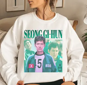 Seong Gi Hun Sweatshirts, Vintage Lee Jung-Jae Sweatshirts, 456 Player Sweatshirts, Squid Game2 gift Sweatshirt, Graphic Korean Drama Sweatshirt