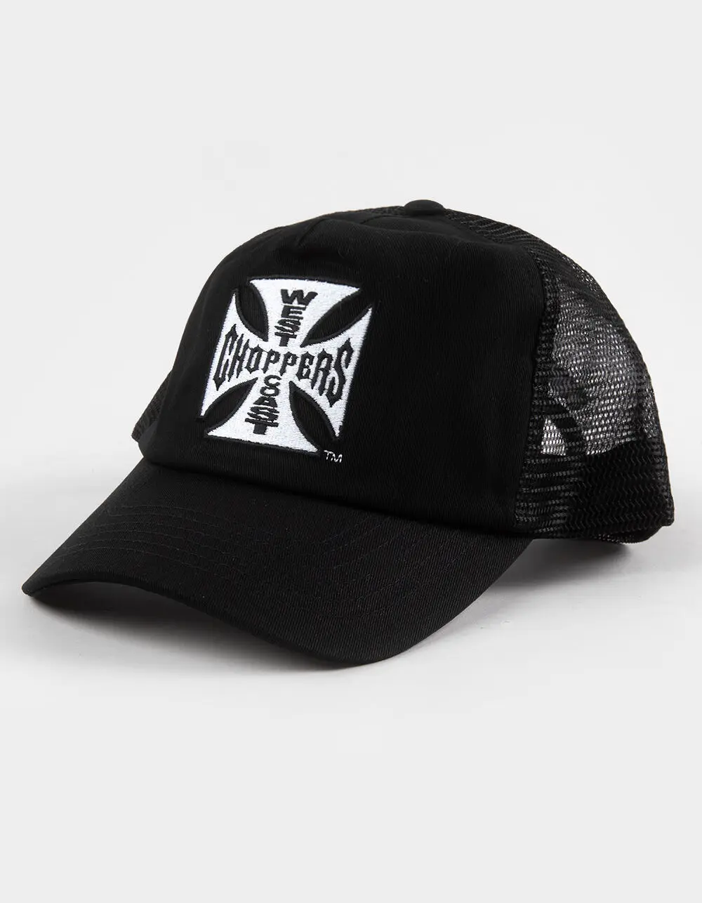 WEST COAST CHOPPERS  Mens Logo Trucker Hat, Black  &  White