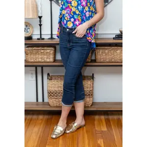 The Ariana Judy Blue Capri Jeans