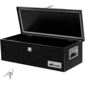 Nilight 30 Inch Truck Tool Box Heavy Duty Aluminum Diamond Plate Truck Bed Toolboxes 30''X13''X9.6'' Waterproof Pick-Up Storage Tool Boxes for Bed of Truck RV Trailer with Side Handle Lock Keys, Black