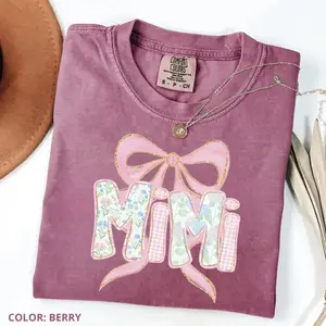 Comfort Colors Mimi Shirt Gift for Mimi TShirt, Mother’s Day Gift for Grandma, Coquette Bow Mimi Shirt, Comfort Colors Baby Announcement Tee, Grandmother Gift - Francis Reminder