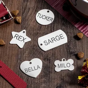 Personalized Stainless Steel Dog Tag for Pets - Engraved Dog Name Tag - Slide On Cat ID Tags