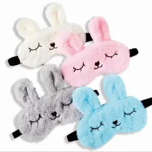 cute cartoon plush sleep mask, soft and comfortable blackout eye mask, fluffy texture, cute rabbit design, multiple colors, suitable for ensuring peaceful sleep, nap time sleep eye, Sleeping Masks