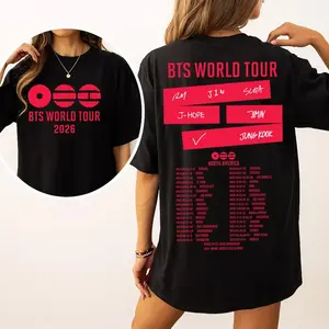 100% Cotton Kpop World Tour 2026 T-Shirt, Idol Group Shirt, Concert Music Design, Valentine K-Pop Tee, 7 Member Concert Tour Shirt, Kpop Fans Gift