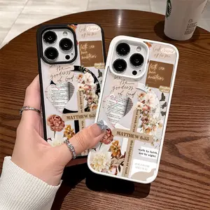 Premium Magnetic Phone Cases for iPhone11/12/13/14/15/16//17/Air/promax/Plus Cross Text Collage Pattern y2k cased MagSafe Ready, Anti-Fall, Springtok and Ultra-Thin Design |   Perfect for Everyday Use Protector Screen Protector Aesthetic Case