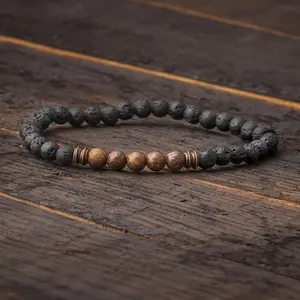 Penton Dinosaur Bone & Lava Bead Bracelet