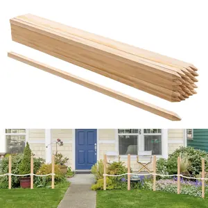 【FathersDayGift】VEVOR Wooden Garden Stakes, 25 Pcs 36x0.75x0.75 in Survey Grading Stakes, Garden Ground Stake with Sharp Point, Fir Wood Plant Support Stake, Sign Posts for Silt Fence Backyard Boundaries Baselines