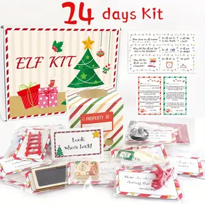 24-Day Elf Arrival Kit, Christmas Countdown with Jokes & Surprises, Festive Home Decorations, Holiday Fun for Kids & Adults, Themed Gift Box