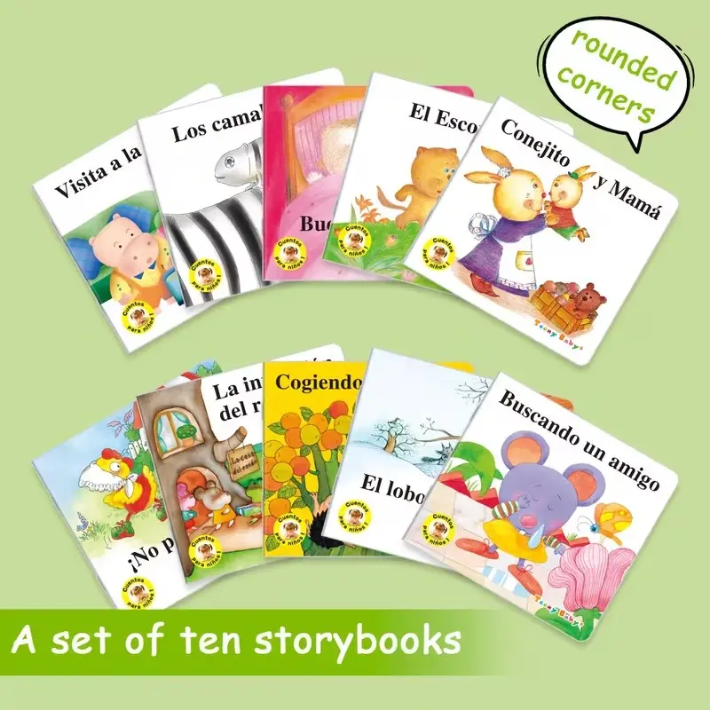 Teeny Baby-10 Spanish Language Illustrated Storybook Set, Early Education Learning Books, Picture Book, Parent-Child Reading Enlightenment, Kid Books