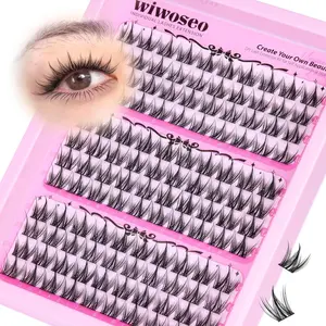 Natural Fluttering Eyelash Clusters, Anime Lashes, C Curl Individual Lash Extensions, DIY Home Application, 120 Pieces, 10-14mm Cosmetic Eyelash Extension, Eyelashes Extension Set