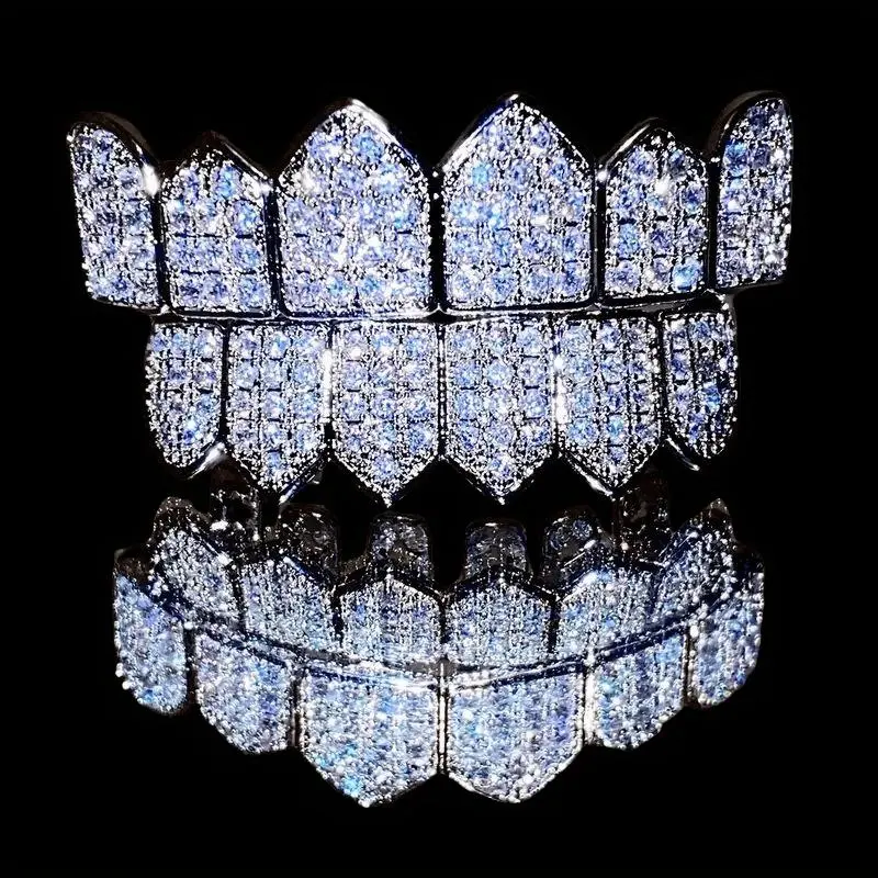 Hip Hop Ice Crystal Vampire Teeth Hat - Perfect for Rappers and Cosplayers Mask Rider Masks