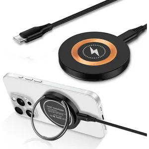 SQ-CGR014 Samsung Magnetic Charger Wireless Fast Charging Pad for Samsung Galaxy S25 Ultra/S24 Plus/S23/S22/S21/S20/S10/15W MagSafe Charger Stand for iPhone 16e/16 Pro Max/16/15/14/13/12/Pixel 9 Pro/9a/8a/7a/7