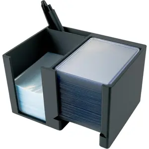 Trading Card Toploader & Penny Sleeve Station with AntiSlip Base & Tool Storage |   Dual Compartment HeavyDuty Dispenser for Sports Cards & TCG |   OneHand Access Organizer for Card Breaks & Sorting