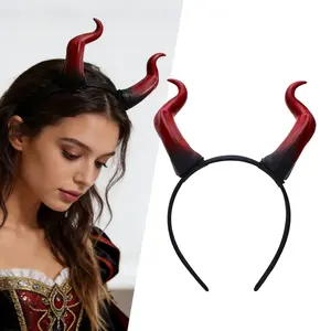 Handmade Devil Horn Headband, Gothic Devil Horn Hair Band, Perfect for Women Girls Halloween Party Costume Accessories