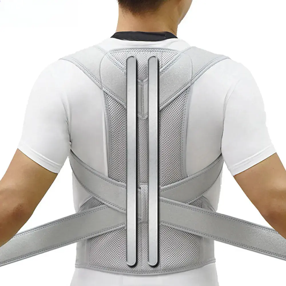 Adjustable Dual Back Support Brace Upper Back Posture Corrector Posture Clavicle Support Corrector Back Straight Shoulders Brace Strap Correctpor Healthcare Tool Black