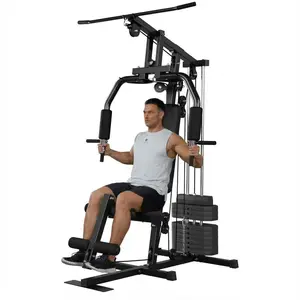 Garvee Home Gym Equipment, Multifunctional Workout Station with 100LBS Weight Stack, Home Gym Machine for Full Body Traning with Lat Pulldown System
