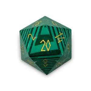 Malachite - Boulder® 30mm Gemstone Dice Malachite - Boulder® 30mm Gemstone Dice