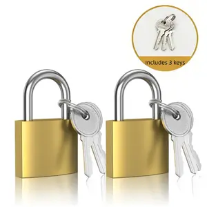 2pcs Keyed Padlocks Waterproof Small Lock, Metal Luggage Padlocks 33mm, Locker Lock with Keys for Backpacks, Boxes, Travel Bags