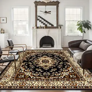 Geometric Pattern Area Rug, Non-slip Soft Floor Mat, Rectangle Home Decorative Carpet for Living Room Bedroom, Vanity Decor Accessories, Boho Rug