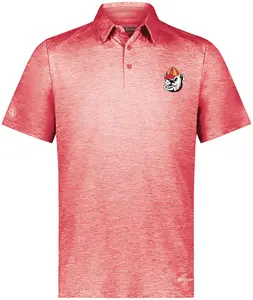 Thomasville Bulldogs Embroidered Menswear, Casual Knit Heather Red Men's Polo Shirts