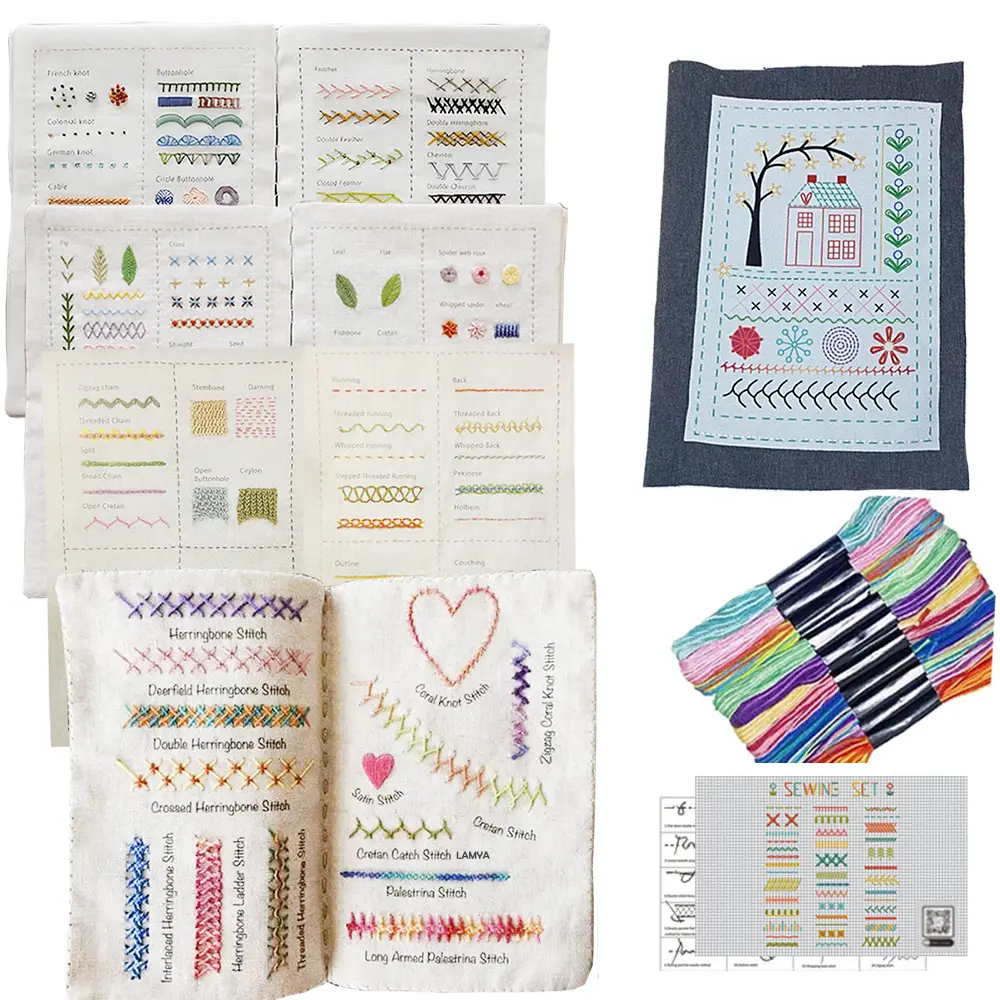 Beginner Embroidery Sewing Kit with Step-By-Step Video Tutorial, Creative Embroidery Pattern Set, Embroidery Craft, Embroidery Stitch, DIY Supplies Type, Heart Embroidery, Embroidery Kit for Beginners