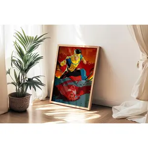Invincible Poster, Mark Grayson Wall Art, Omni Man Scene Print, Superhero Comic Poster