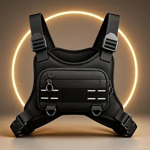 Men's Sports Chest Bag, Waterproof Lightweight Running Bag, Sports Bag with Phone Holder for Cycling & Exercise