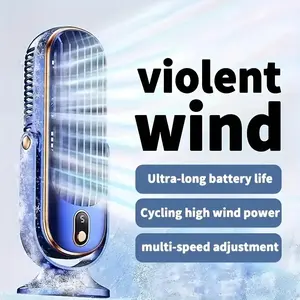 2026 Upgraded Desktop Cooling Foldable Fan, 3-In-1 Mini Semiconductor Turbine Fan, USB Charging, Strong Wind, Brushless Dual Motor, Adjustable Speed Fan