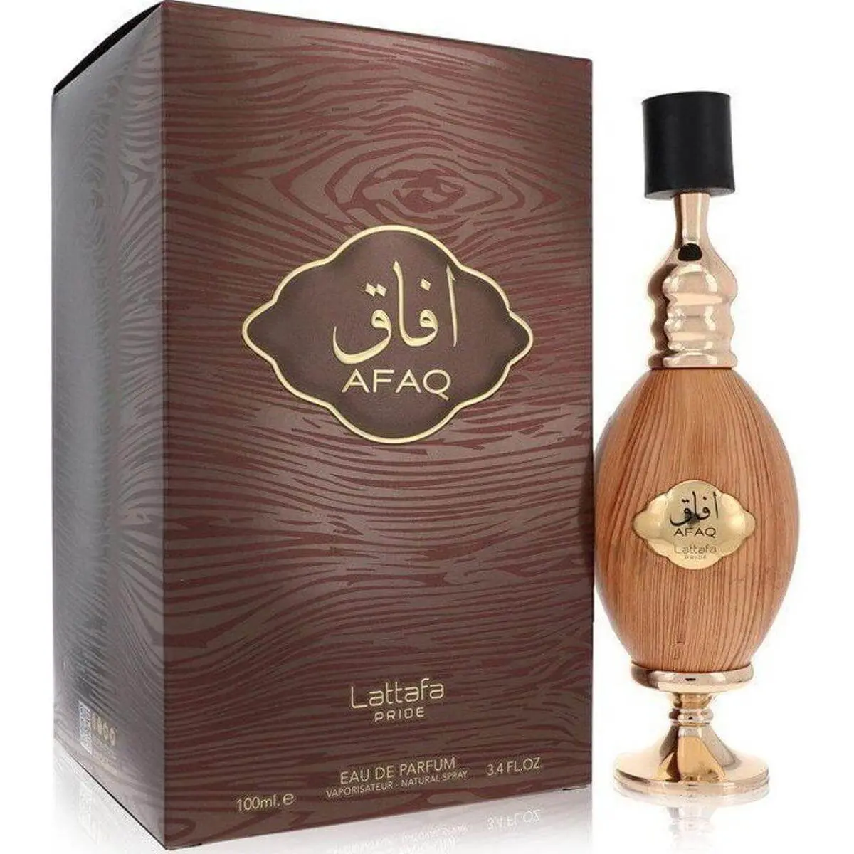 Lattafa Pride Afaq Gold EDP, Aromatic Floral Fruity Unisex Perfume with Notes of Pear and Jasmine, 3.4 fl oz Spray Bottle, Pear-Based, Contains Aerosol, Aromatic Unisex Fragrance, 10Ml
