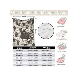 1pc Funny Sheep Blanket - Soft Flannel All-Season Bedspread With Cute Sheep & Sheep Patterns, Brown - Cozy Throw Bed, Sofa, Living Room - Animal Lovers, Sheep Blanket, Sofa Accessory, Playful Design