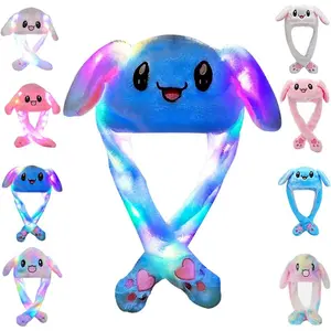 Bunny Hat Ear Moving Jumping Rabbit Hat Funny Plush Cap for Kids